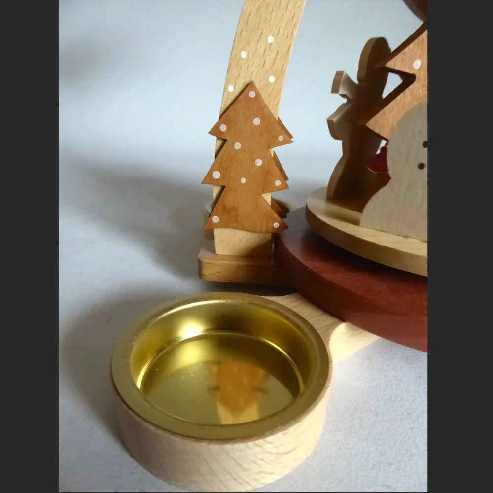 NEW 11” ERZGEBIRGISCHE VOLKSKUNST RICHARD GLASSER WOOD CHRISTMAS PYRAMID SNOWMAN - Picture 10 of 14